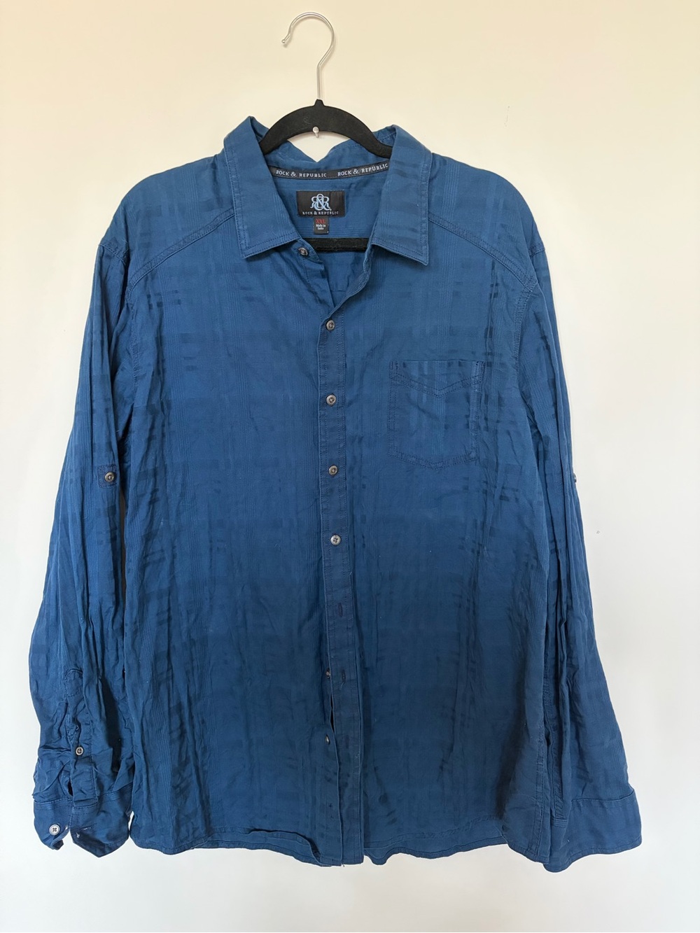 Rock & Republic Denim Blue Collared Button-Down Shirt